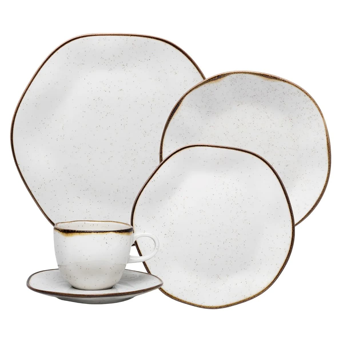 Aparelho de Jantar e Cha Porcelana 30 Pecas Ryo Maresia Jogo de Pratos e Xicaras Oxford